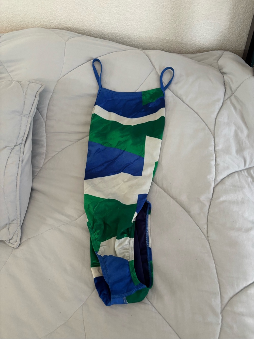 Speedo Blue, Green & White Women's One-Piece Swimsuit